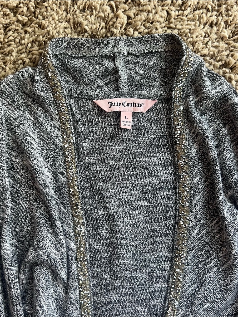 Juicy Couture Cardigan with Rhinestone Trim